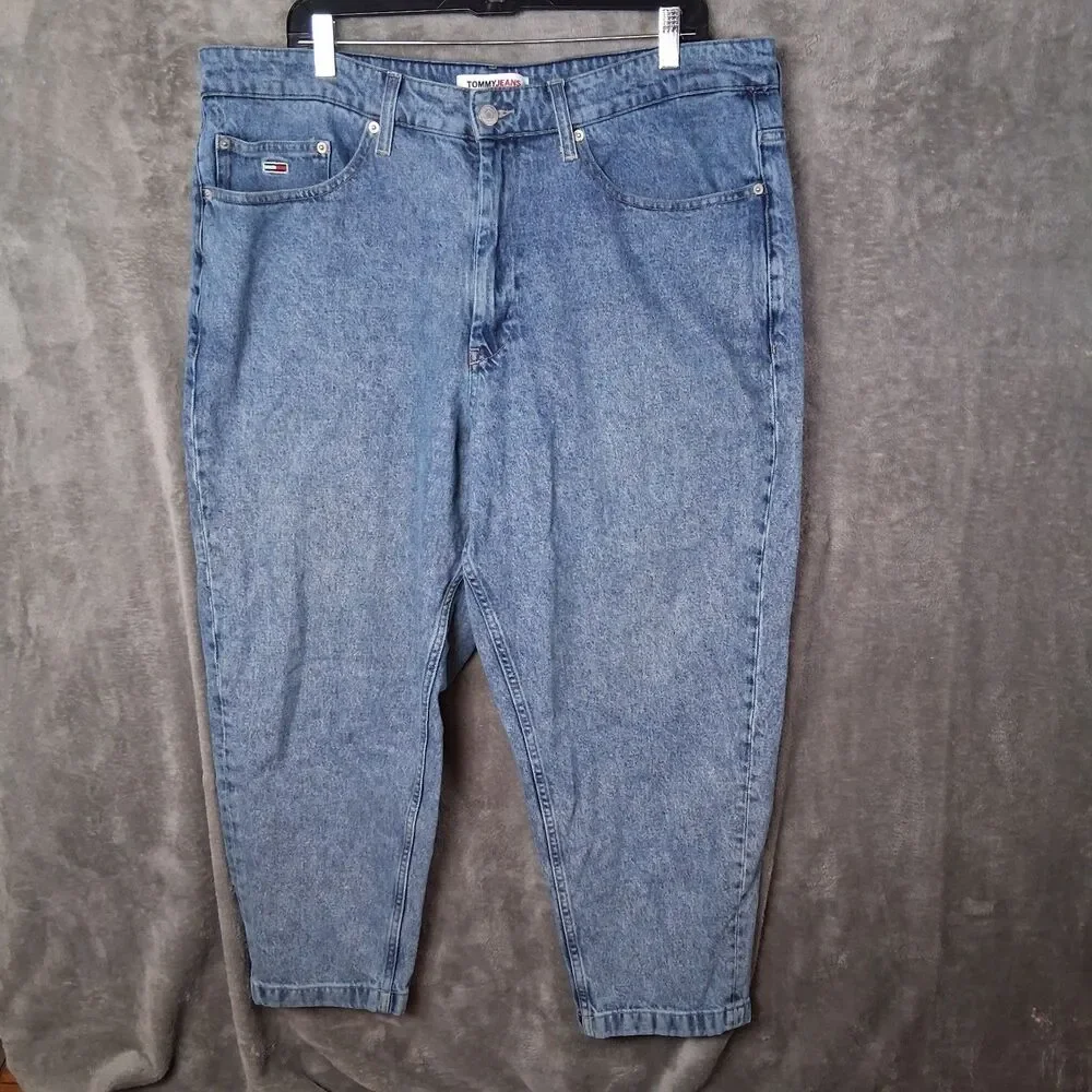 Tommy Jeans Bax Loose Tapered Mens 38x30 Inseam 25 Light‎ Blue Wash